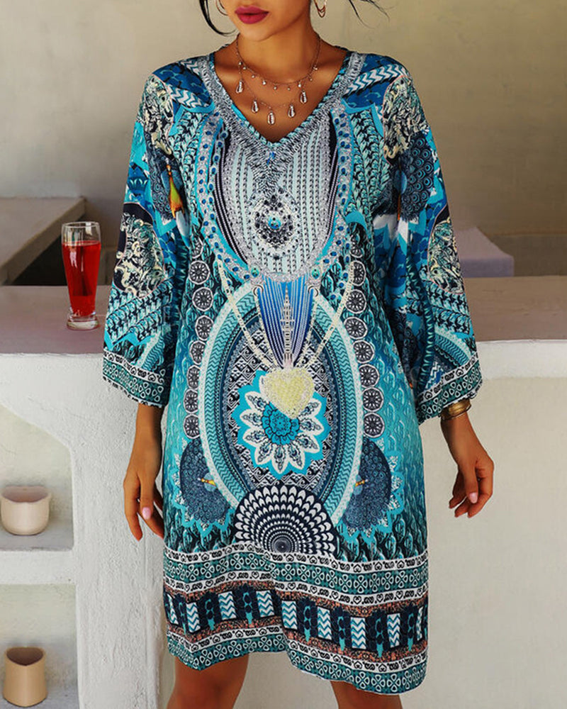 Emelia - Jurk Met print Bohémienne Vibrante