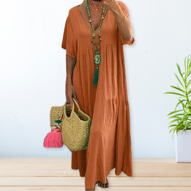 Maelis | Jurk van katoen-linnen
