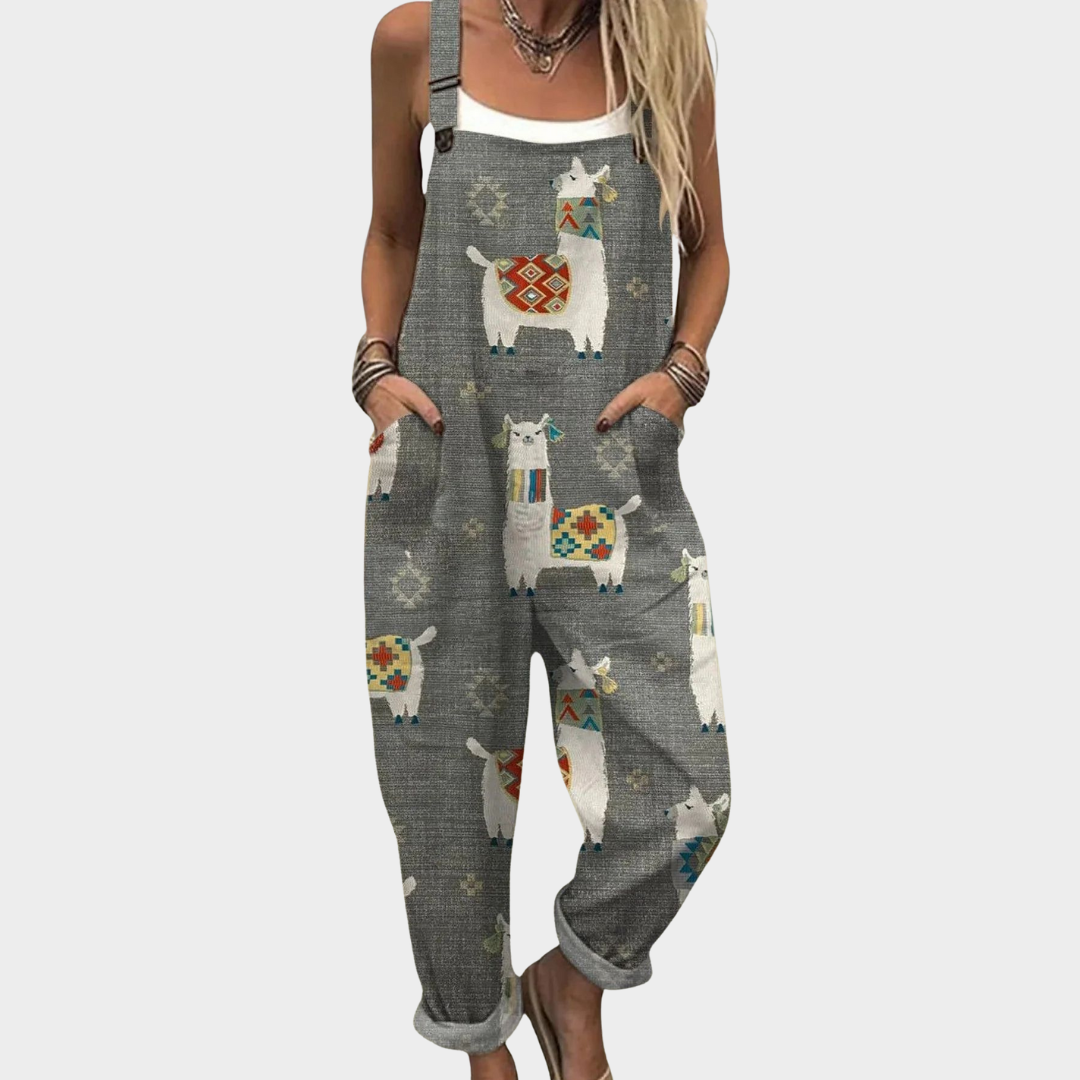 Comfortabele tuinbroek met print