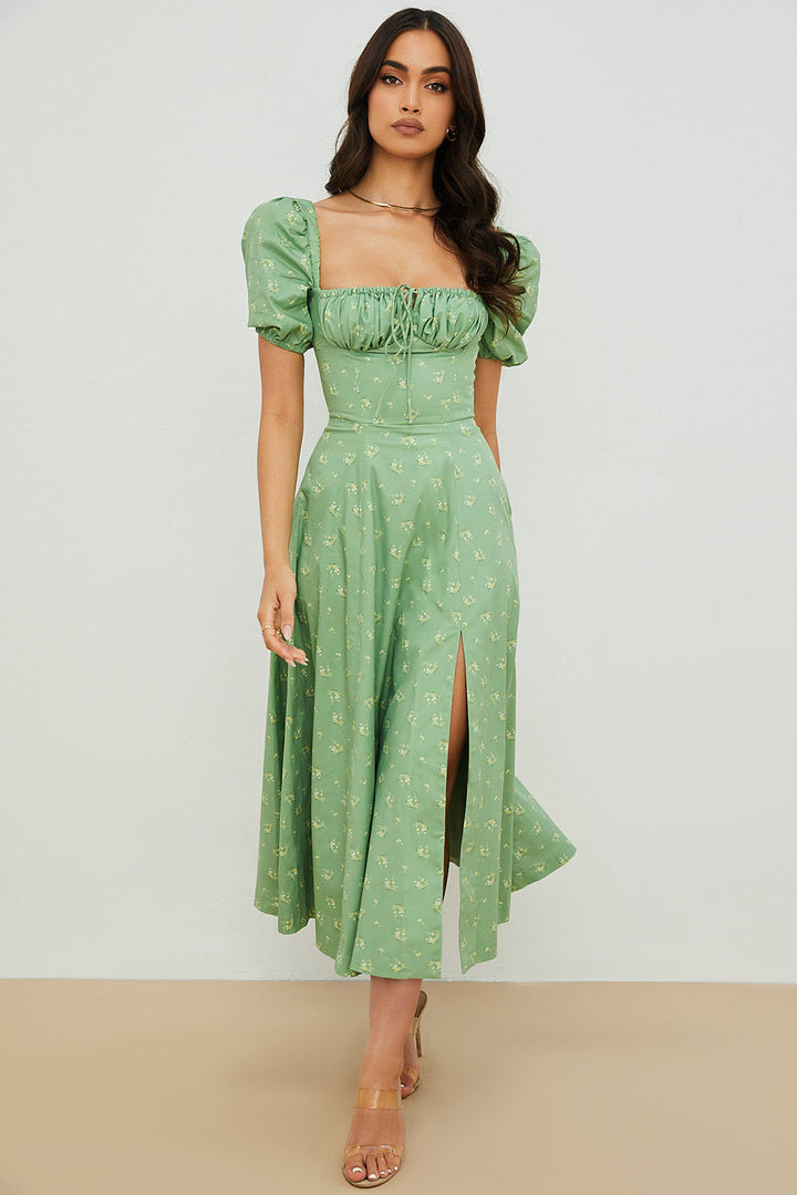 Aviana - Jurk met Mouwen Bouffantes Bloom