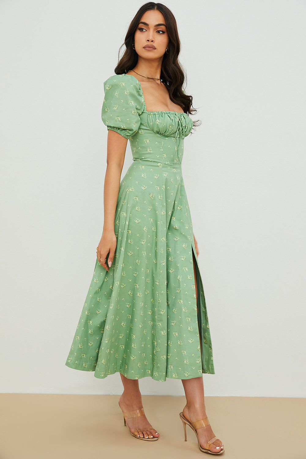 Aviana - Jurk met Mouwen Bouffantes Bloom