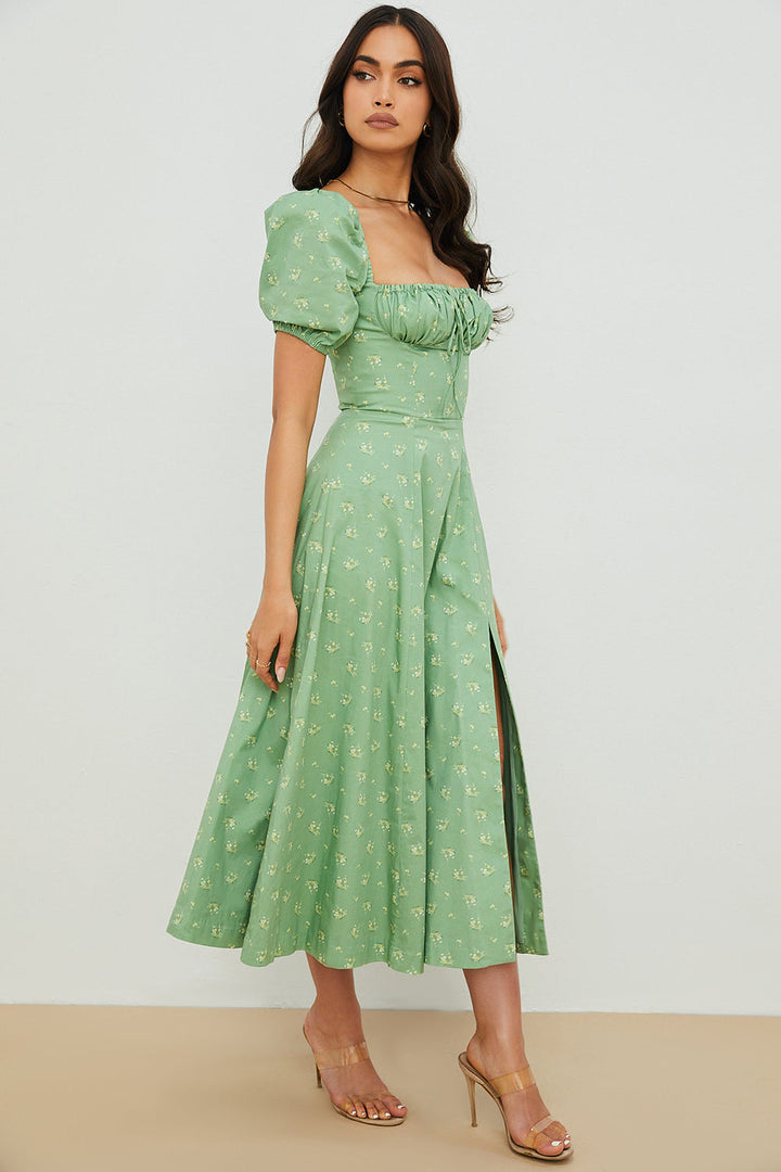 Aviana - Jurk met Mouwen Bouffantes Bloom