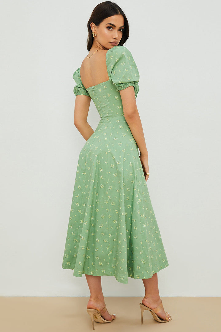 Aviana - Jurk met Mouwen Bouffantes Bloom