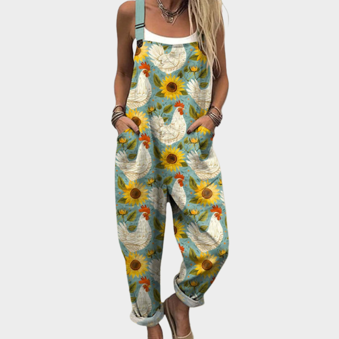 Comfortabele tuinbroek met print