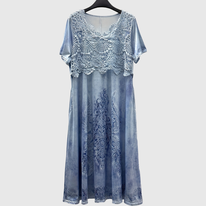 INDIGO | ELEGANTE BLOEMEN MIDI-JURK
