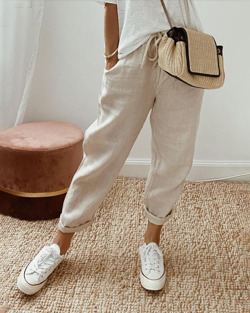 Broek Vloeiend Comfort Elegant