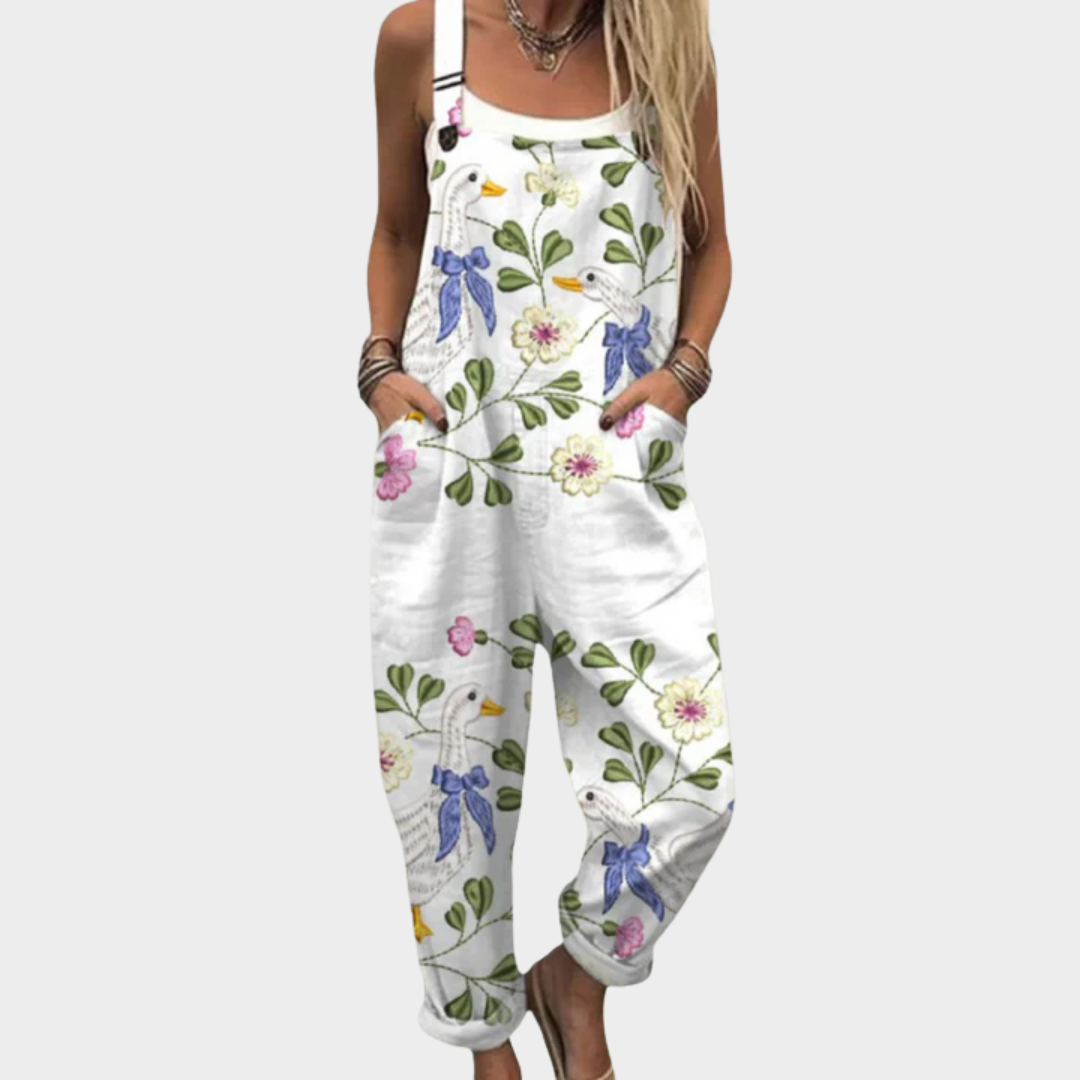 Comfortabele tuinbroek met print