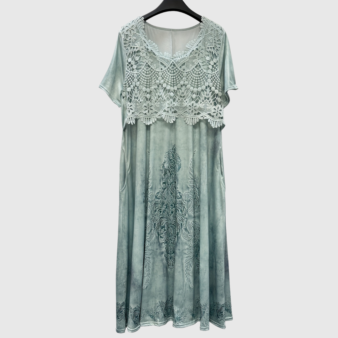 INDIGO | ELEGANTE BLOEMEN MIDI-JURK