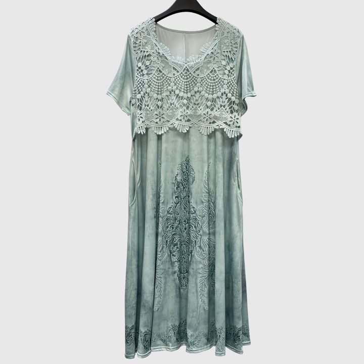 INDIGO | ELEGANTE BLOEMEN MIDI-JURK