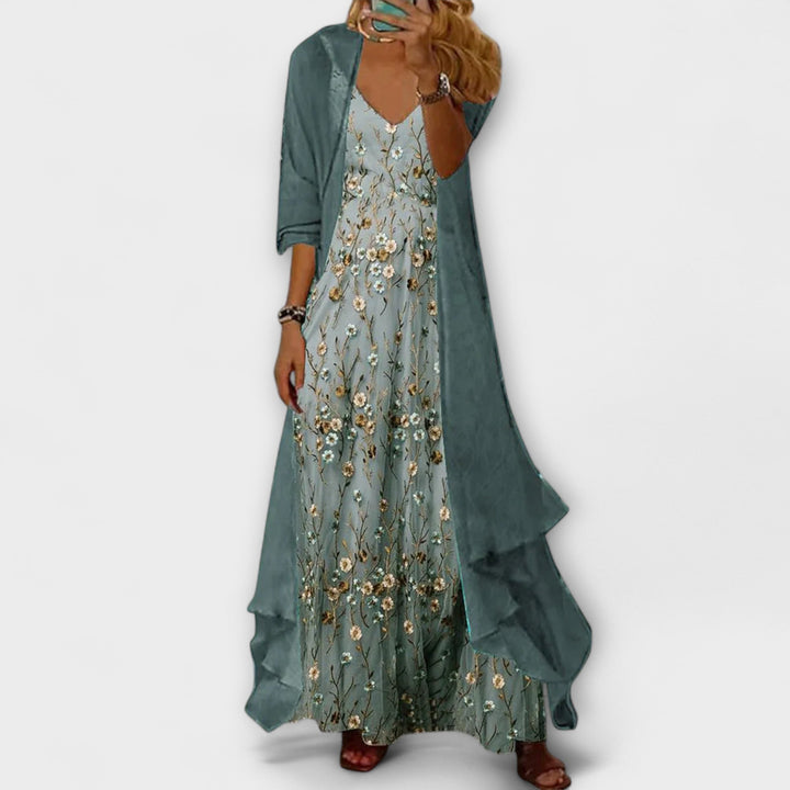 Caroline | Elegante maxi-jurk set in twee delen