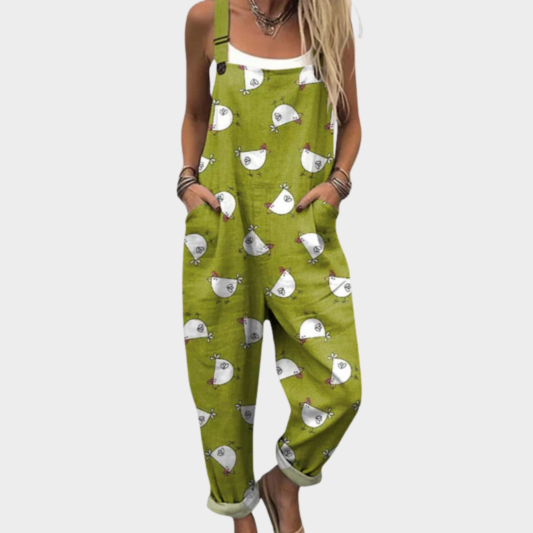 Comfortabele tuinbroek met print