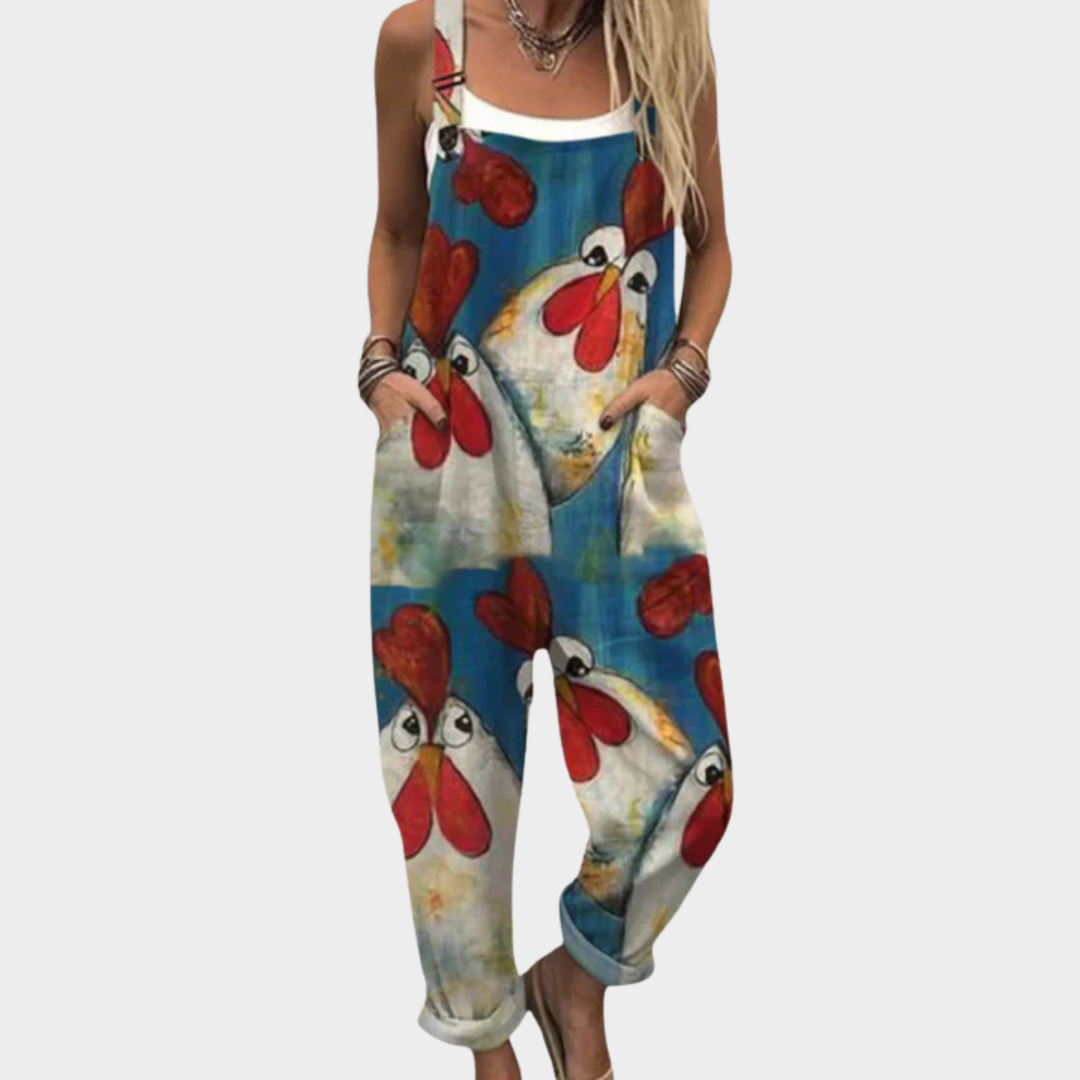 Comfortabele tuinbroek met print