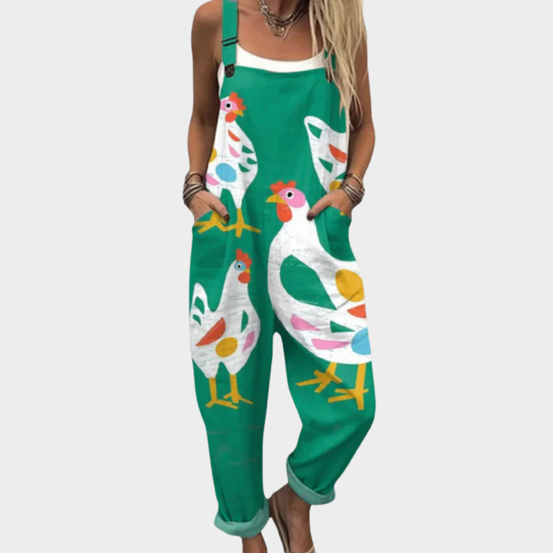 Comfortabele tuinbroek met print