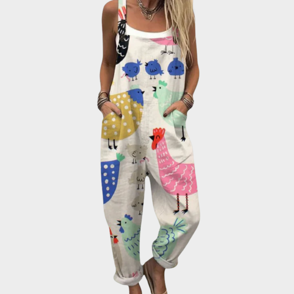 Comfortabele tuinbroek met print