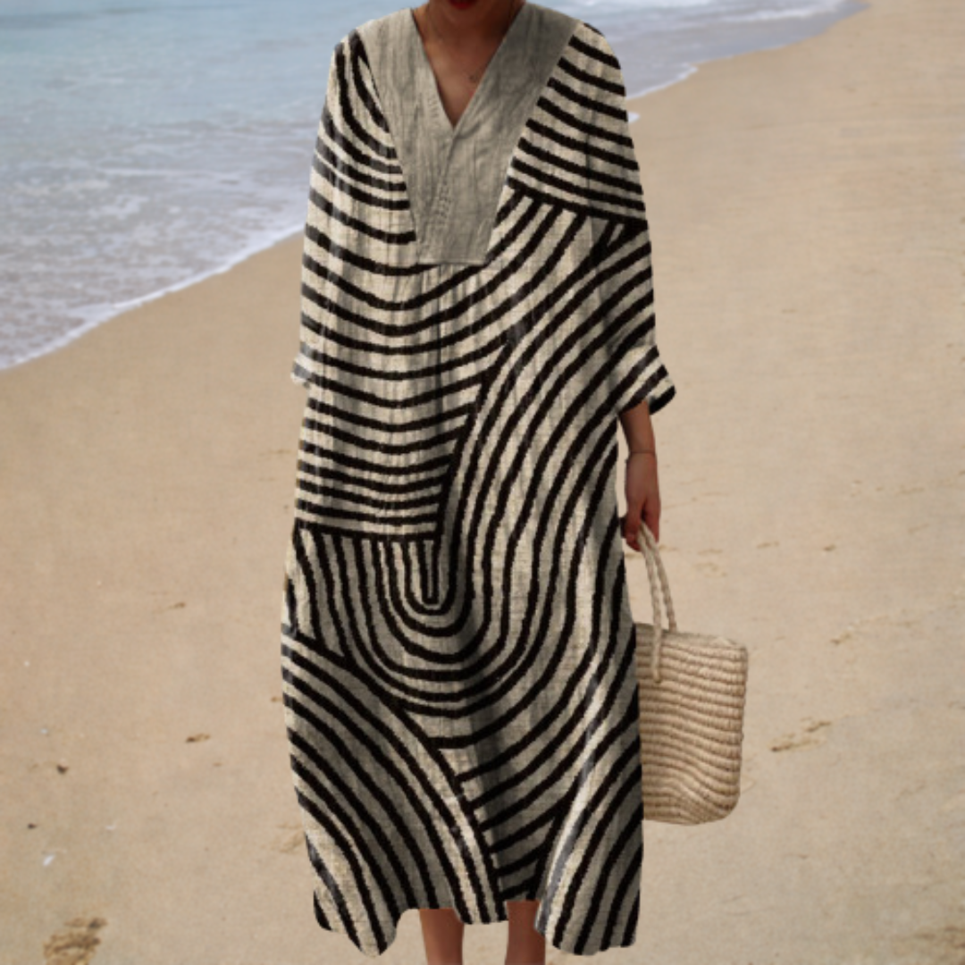 Flatterende zomerjurk met print