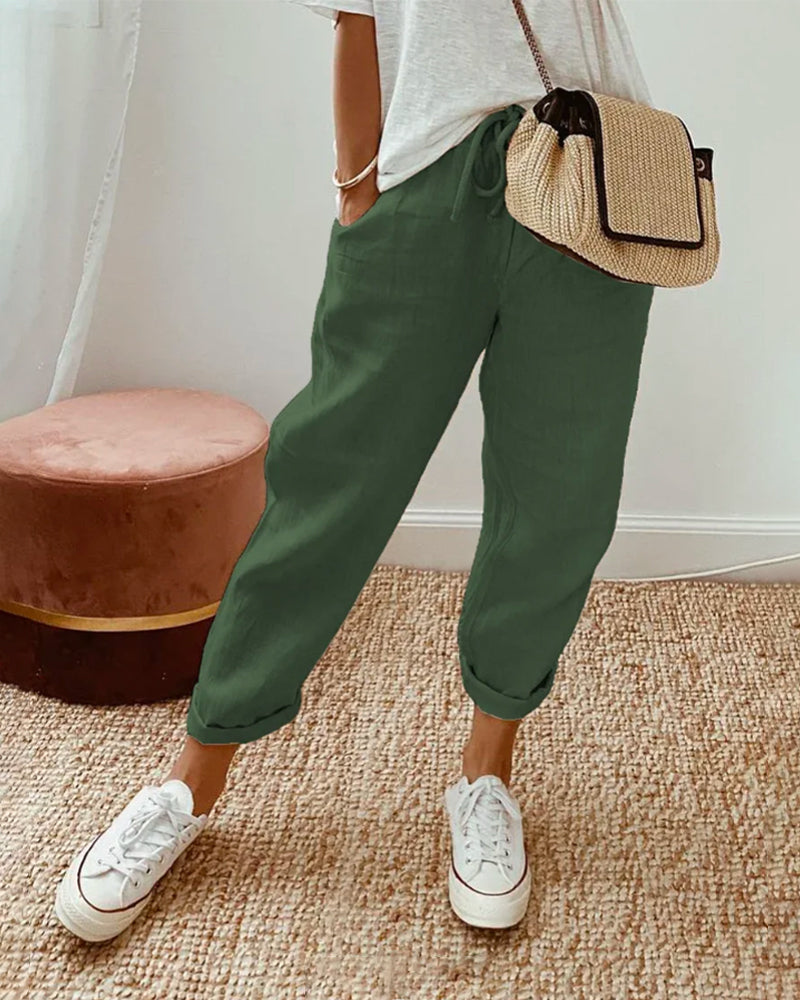 Broek Vloeiend Comfort Elegant
