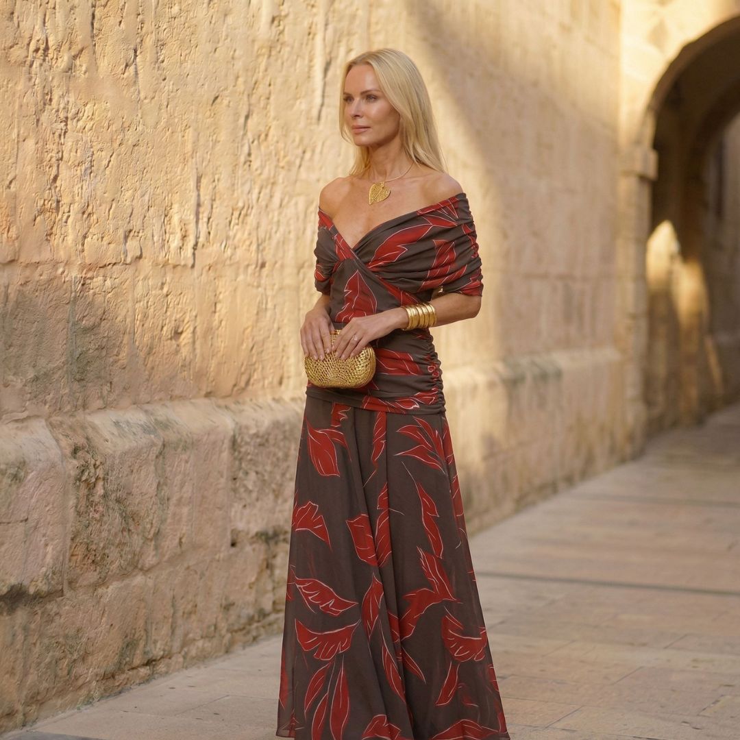 Poppy | Elegante jurk met bladprint
