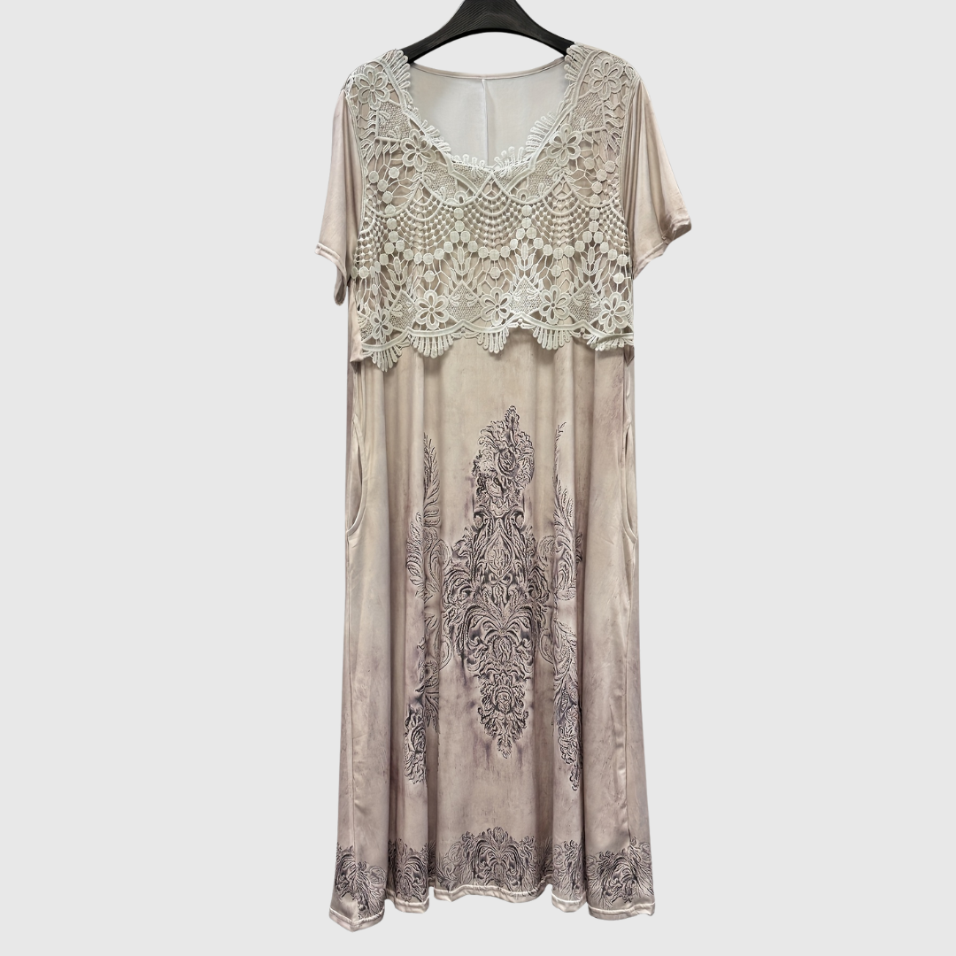 INDIGO | ELEGANTE BLOEMEN MIDI-JURK