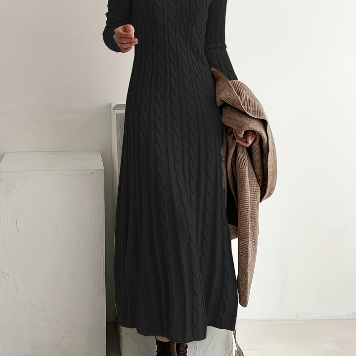 Sarah | Comfortabele Maxi Jurk in Kabeltricot