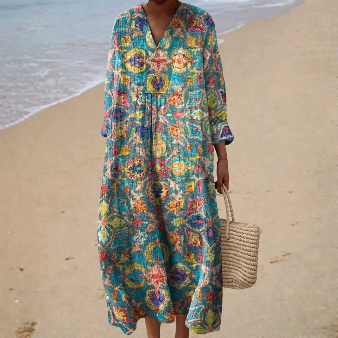 Flatterende zomerjurk met print
