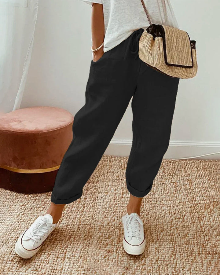 Broek Vloeiend Comfort Elegant