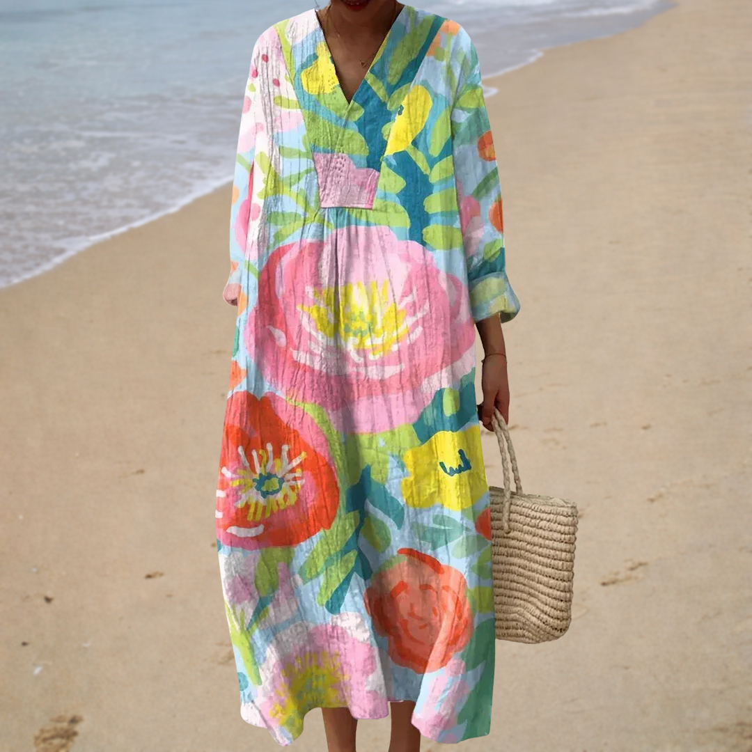 Flatterende zomerjurk met print