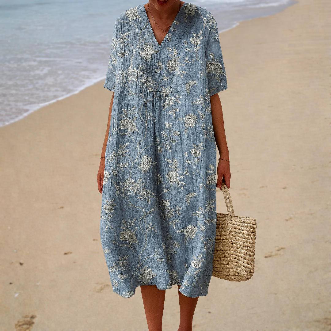 Flatterende zomerjurk met print