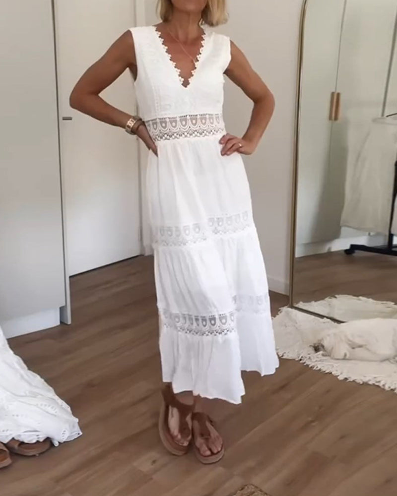 Circe - Jurk Camisole en Dentelle met Kraag V