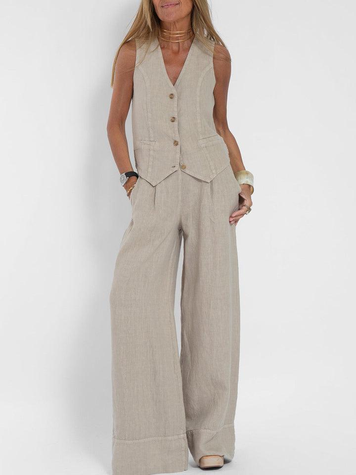 Aira - Set Gilet Boutonné & Broek Wijd