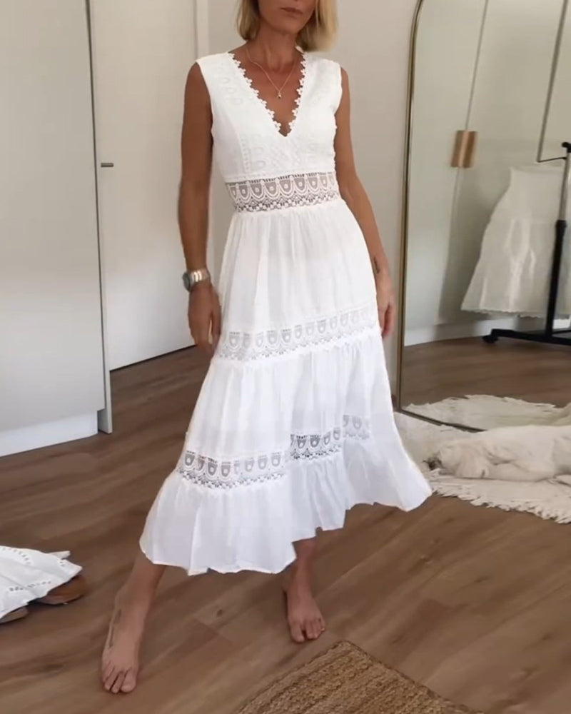 Circe - Jurk Camisole en Dentelle met Kraag V