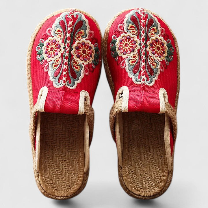 Clarize - Sandalen Platte Brodées