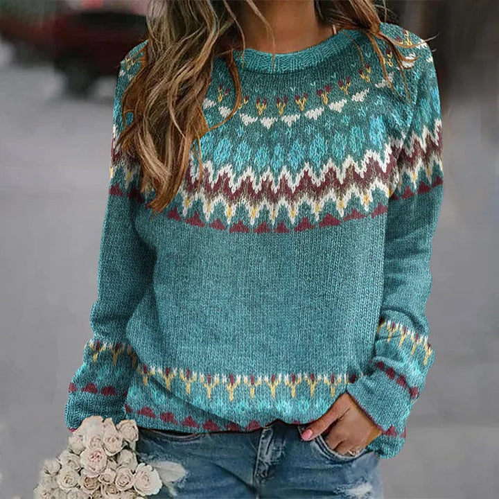 Regina | Trui met retro golfprint