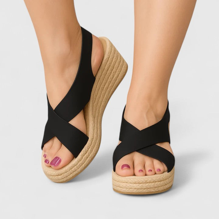 Bellany - Sandalen compensées croisées