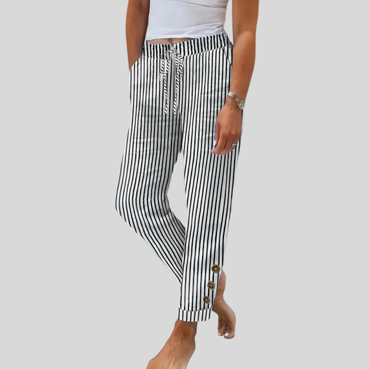 Raquelle - Broek Gestreept Casual