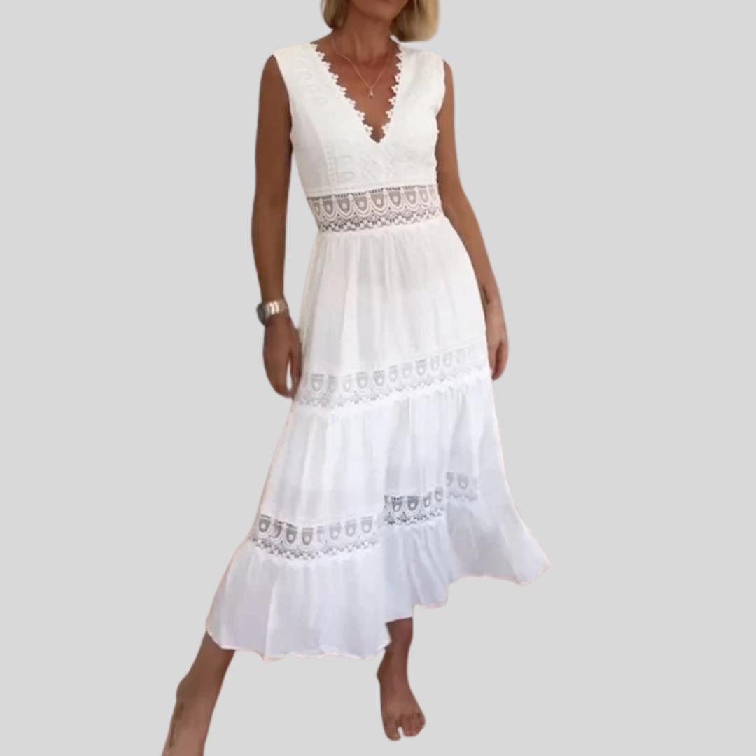 Circe - Jurk Camisole en Dentelle met Kraag V