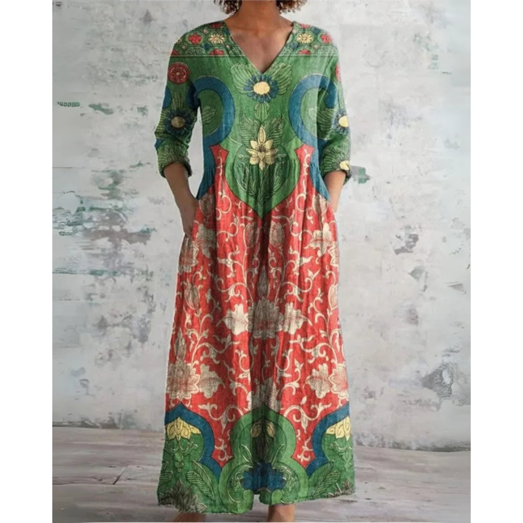 ELEANOR | VINTAGE BLOEMEN MAXI-JURK