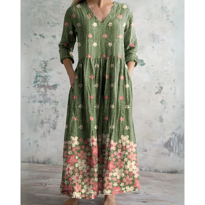 ELEANOR | VINTAGE BLOEMEN MAXI-JURK