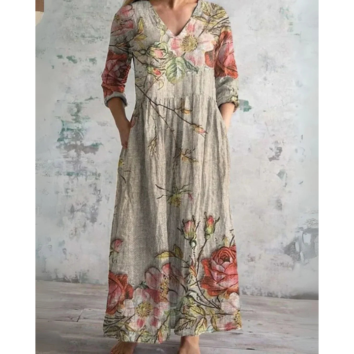 ELEANOR | VINTAGE BLOEMEN MAXI-JURK