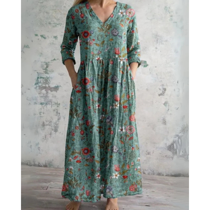 ELEANOR | VINTAGE BLOEMEN MAXI-JURK