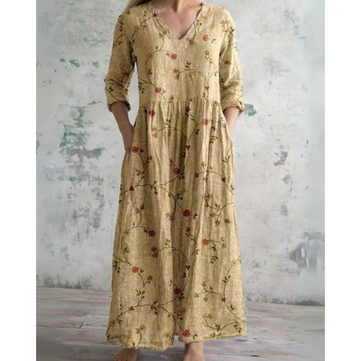 ELEANOR | VINTAGE BLOEMEN MAXI-JURK