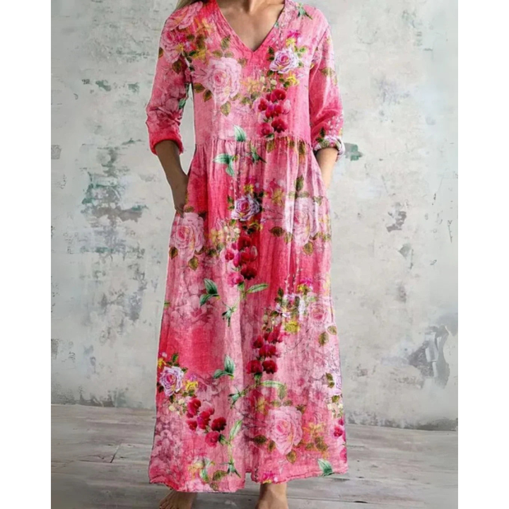 ELEANOR | VINTAGE BLOEMEN MAXI-JURK