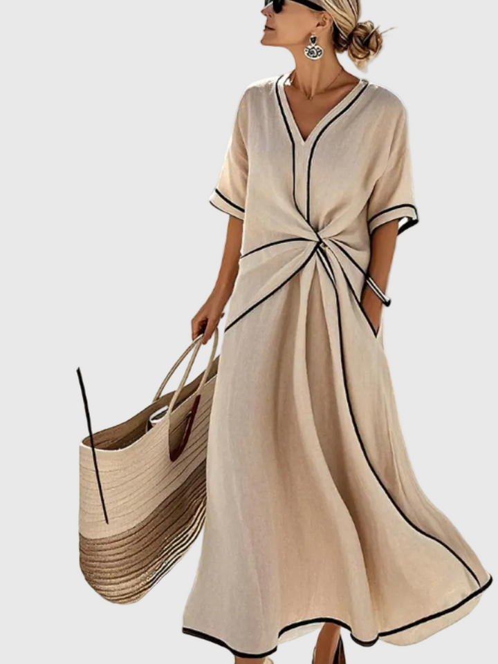Helena | Gedrapeerde Rib Maxi-jurk