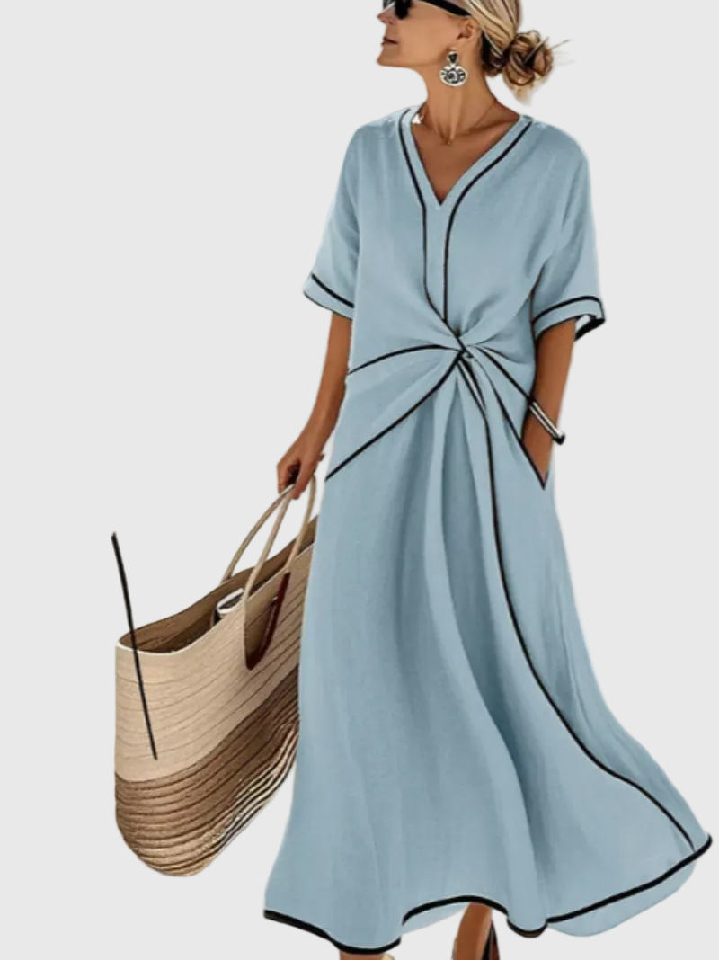 Helena | Gedrapeerde Rib Maxi-jurk