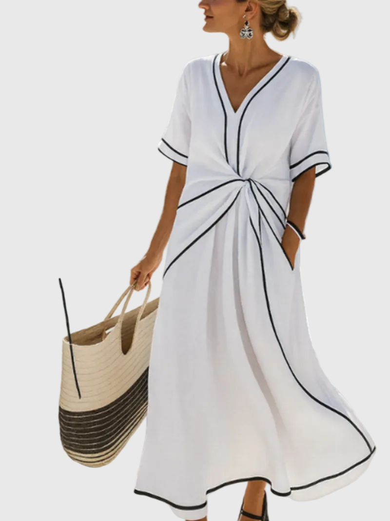Helena | Gedrapeerde Rib Maxi-jurk