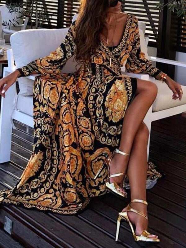 Faye - Jurk Met print Boho
