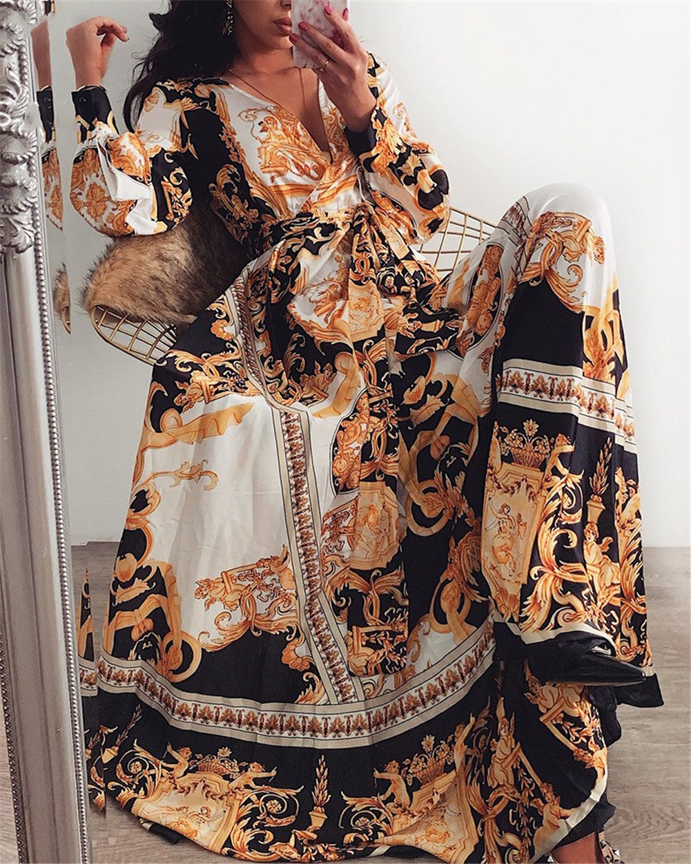 Faye - Jurk Met print Boho