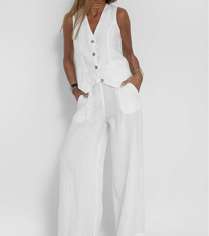 Aira - Set Gilet Boutonné & Broek Wijd