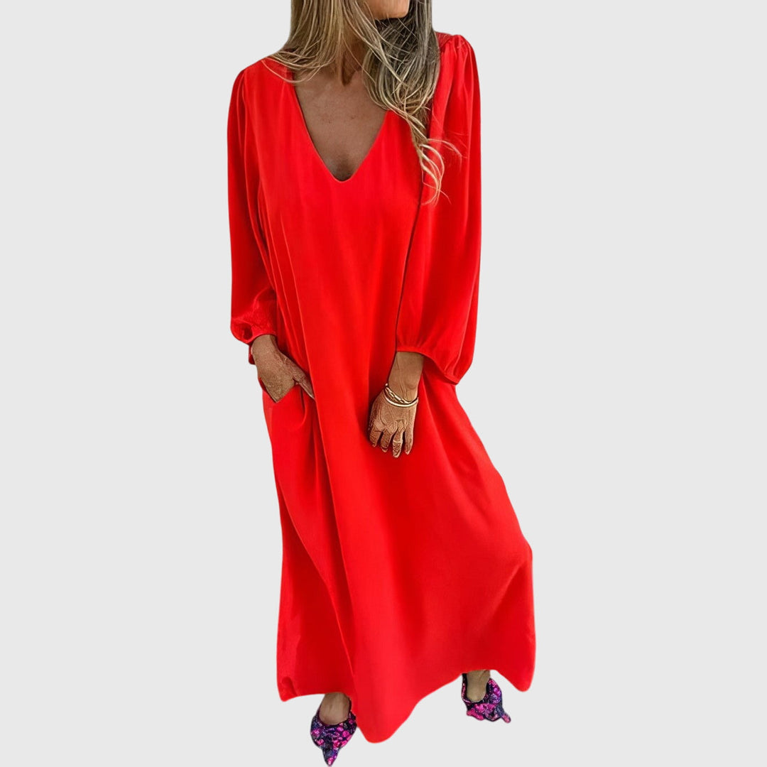 Imke | Lange Boho Jurk met Zakken