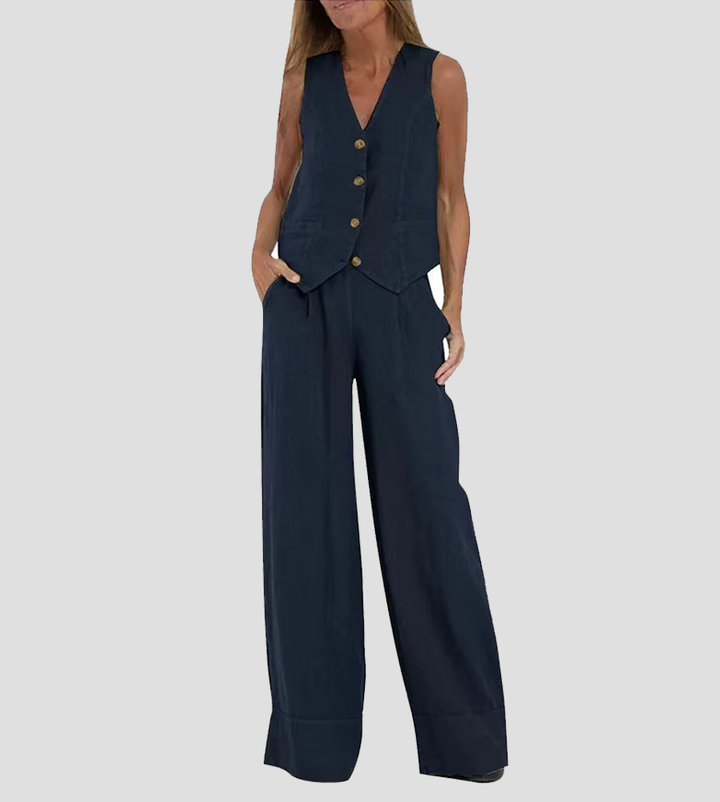 Aira - Set Gilet Boutonné & Broek Wijd