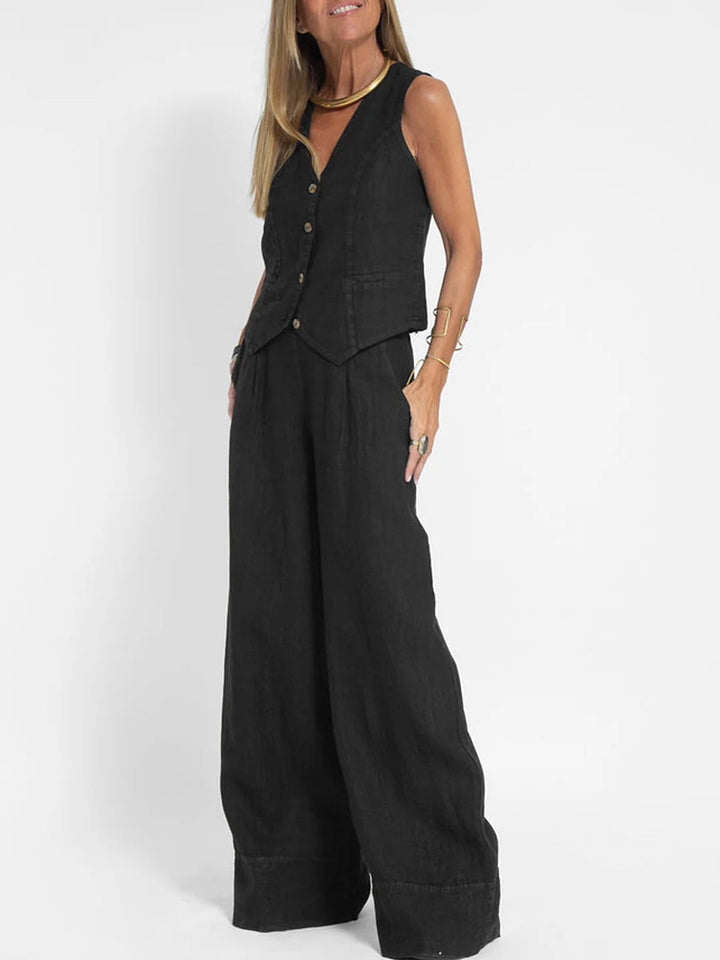 Aira - Set Gilet Boutonné & Broek Wijd
